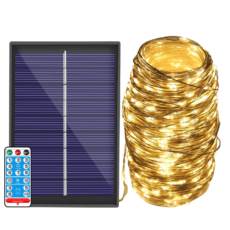 LED Solar String Lights Outdoor Copper Wire String Lights Christmas Lanterns Balcony Garden New Year Decoration  String Light
