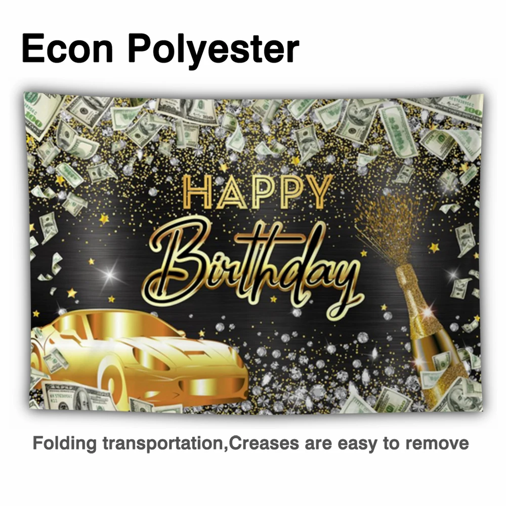 Allenjoy богатый фон для вечеринки в честь Дня Рождения золотой автомобиль монеты диаметр шампанского роскошный праздник Блестящий Фон для фот...