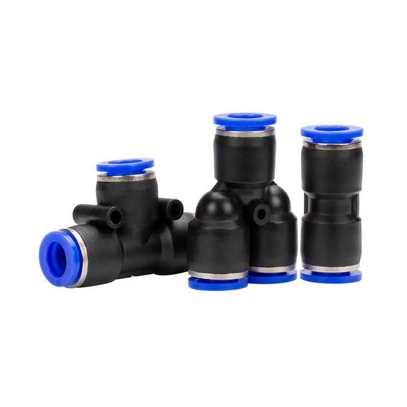 Pneumatic Fitting 4/6/8/10/12MM Pipe Connector Tube Air Quick Fittings Water Push In Hose Couping PU/PY/LSA/PK/PE/PZA/PM