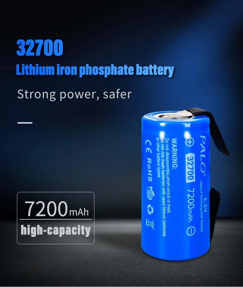 PALO Neue 32700 LiFePO4-Batterie 7200mAh 3,2V 32700 35A Dauerentladung Maximal 55A Hochleistungs-LiFePO4-Batterie + Nickelbleche – Detail 7