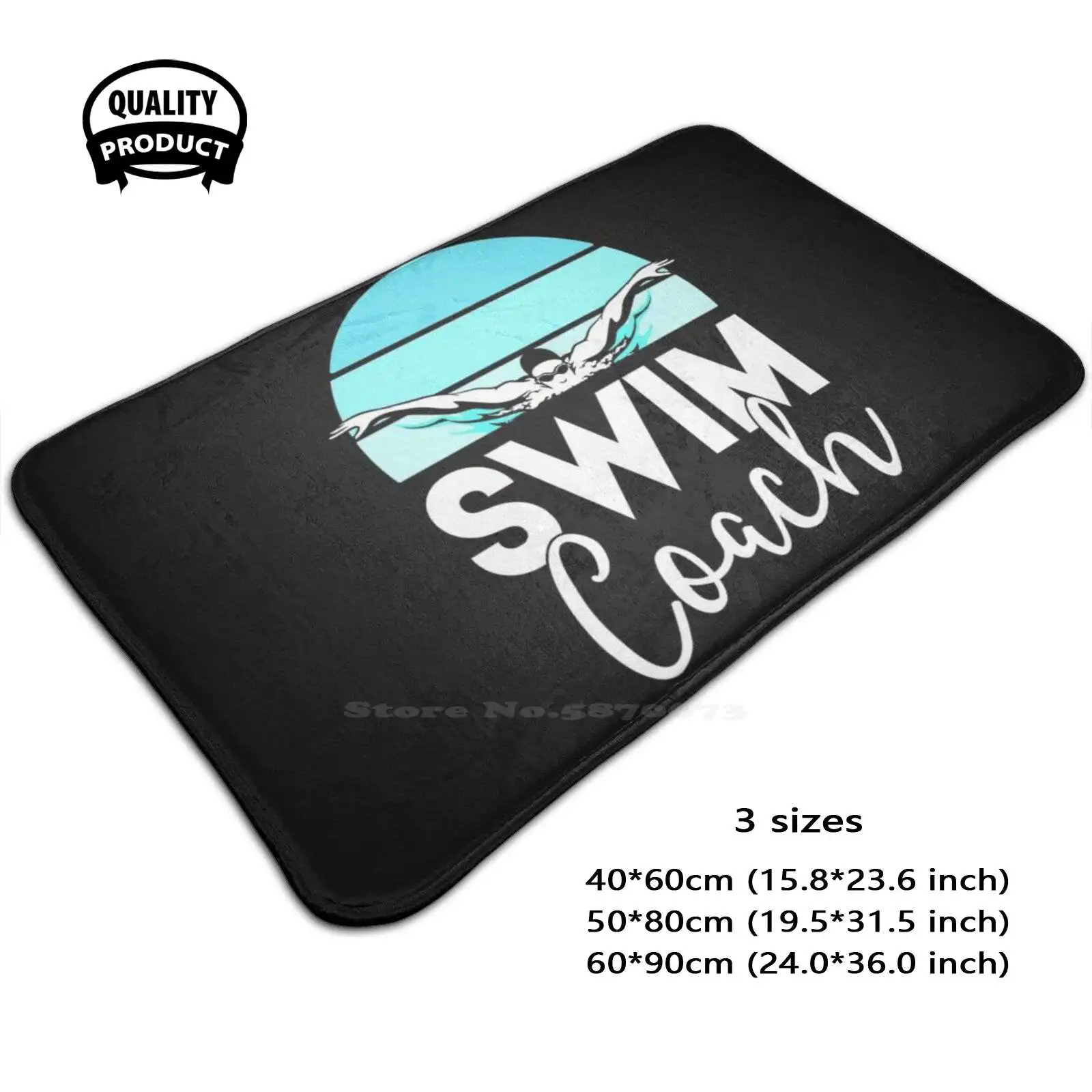 Swim Team Shirt Coach School Swimming Meet Swimmer Gift Soft Cushion Home Carpet Door Mat Car Rug Sports Mom Swim Team Shir