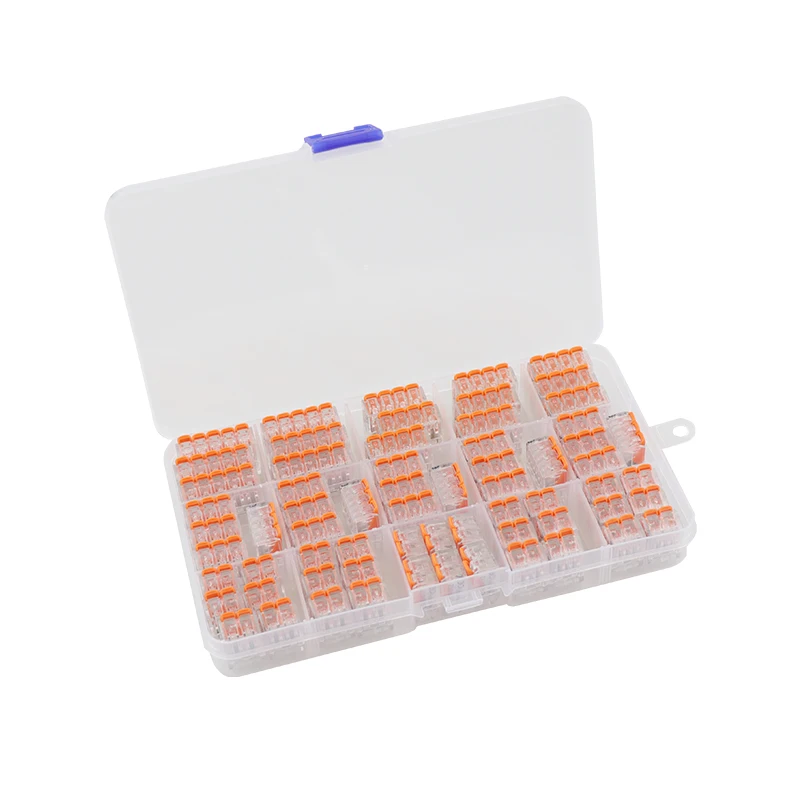 45/65/80pcs Misto Orange Box Mini Quick Terminale Connettore del Cavo di Blocco Cavo di Rame Filo Morbido Set combinazione di Pacchetti di 0.08-4mm