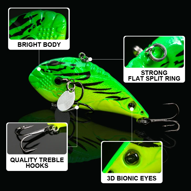 JOHNCOO Crankbait VIB – Señuelo hundidor vibratorio - imagen 5