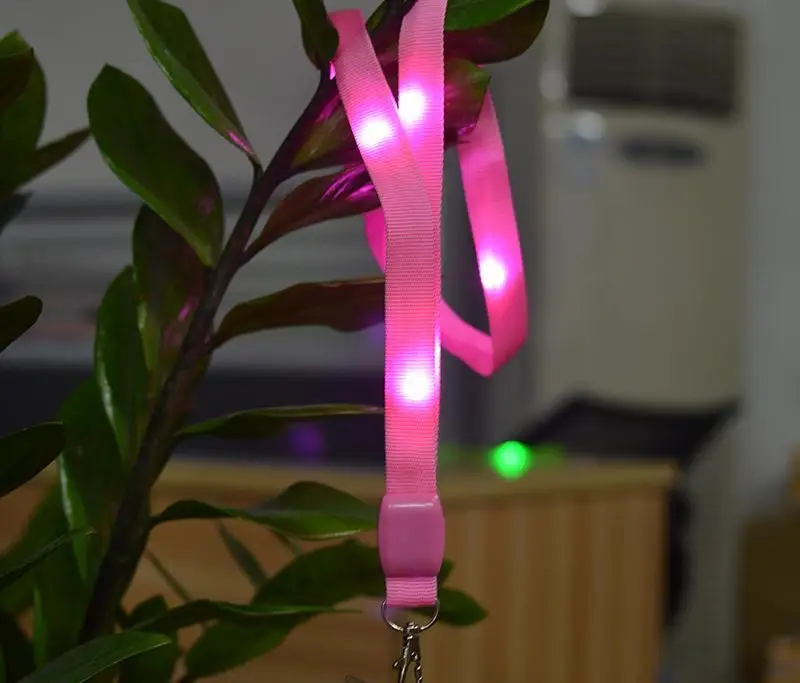 Led Light Up Neck Strap Band Lanyard Key Chain Id Badge Hanging Lace Rope Mobile Phone Strapes Party Decoration Wholesale