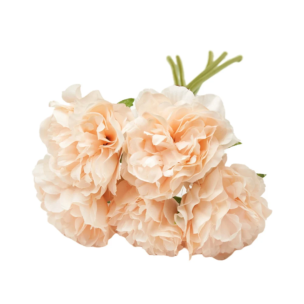 Bouquet de pivoines artificielles en soie, 5 pièces, fausses fleurs pour mariage, maison, salon, décoration d\'automne, pour bricolage, Arrangement