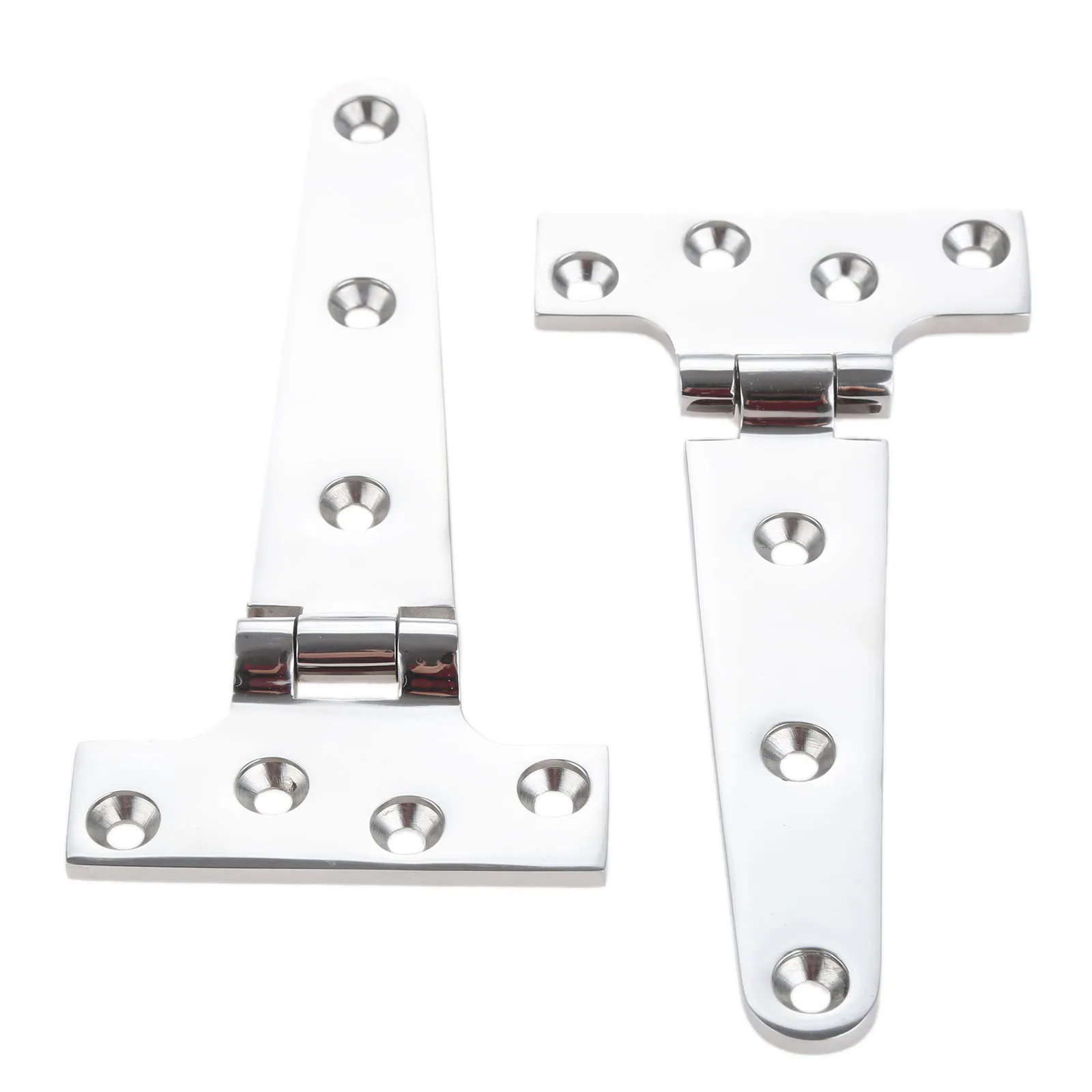 1Pc Marine Yacht T Shape Hinges Strap Heavy Duty Storage Shed Garage Home Door Boats Deck Hardware 151x75x4.5mm Stainless Steel