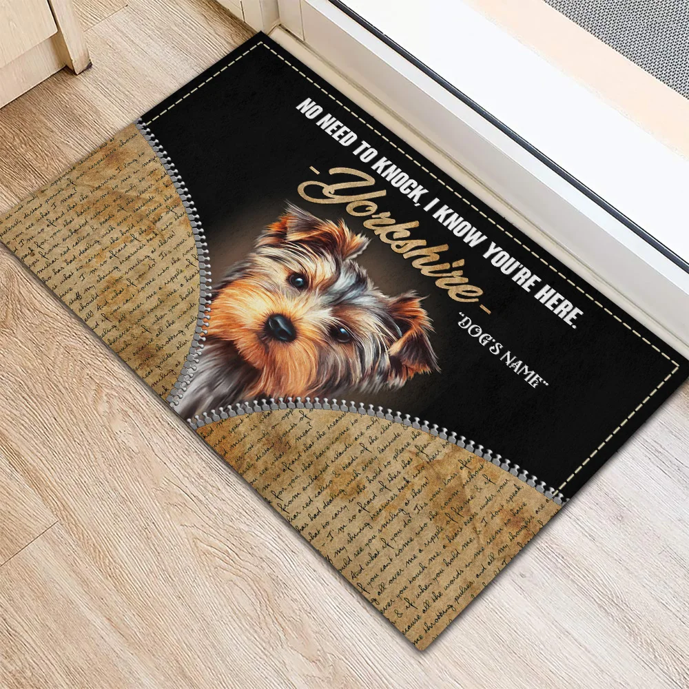 CLOOCL Yorkshire Terrier Dogs Printed Doormat Entrance Carpet Floor Mat Kitchen Rug Indoor/Bathroom Anti-slip Carpets Door Mats