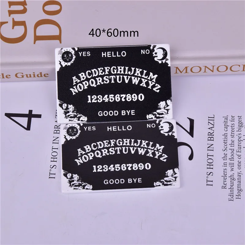 10 pz/pacco Divinazione Magia Ouija Planchette Pendenti e Ciondoli Spirit Board Gotico Ouija Board per Portachiavi Collana Orecchino FAI DA TE Fare