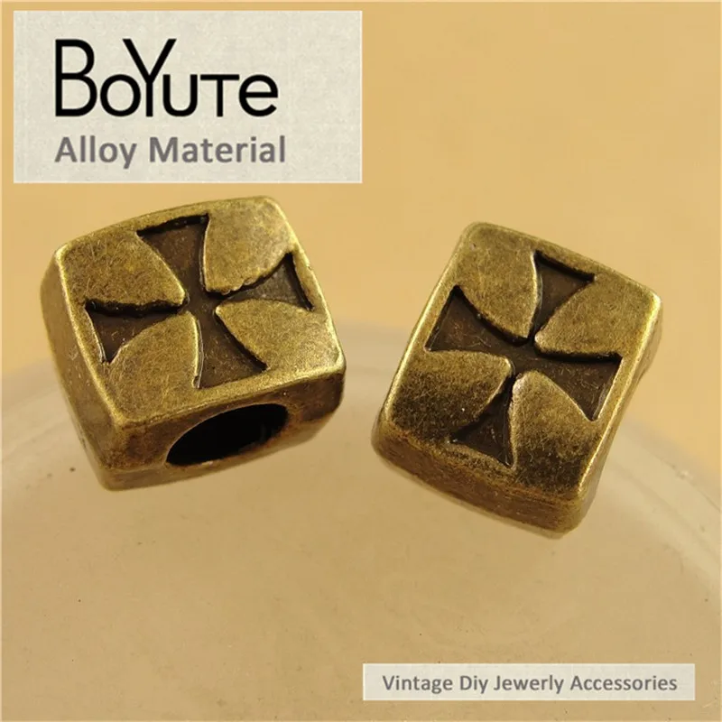 BoYuTe (50 Pieces/Lot) 10*8MM Antique Bronze Plated Zinc Alloy Vintage Big Hole Crown Beads for Jewelry Findings Accessories image 3