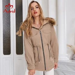 Astrid 2022 New Winter Women Parkas Fur Collar Hooded Oversize Female Jackets Thick Warm Outwear loose casual coats Padded Coat