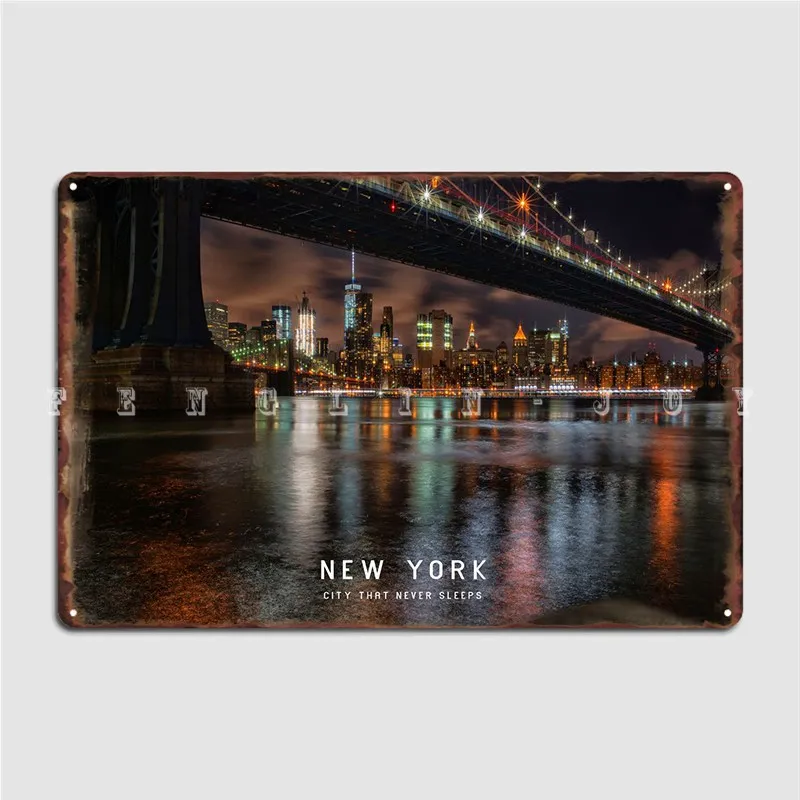 

New York Metal Sign Cinema Kitchen Wall Printing Wall Decor Tin Sign Posters
