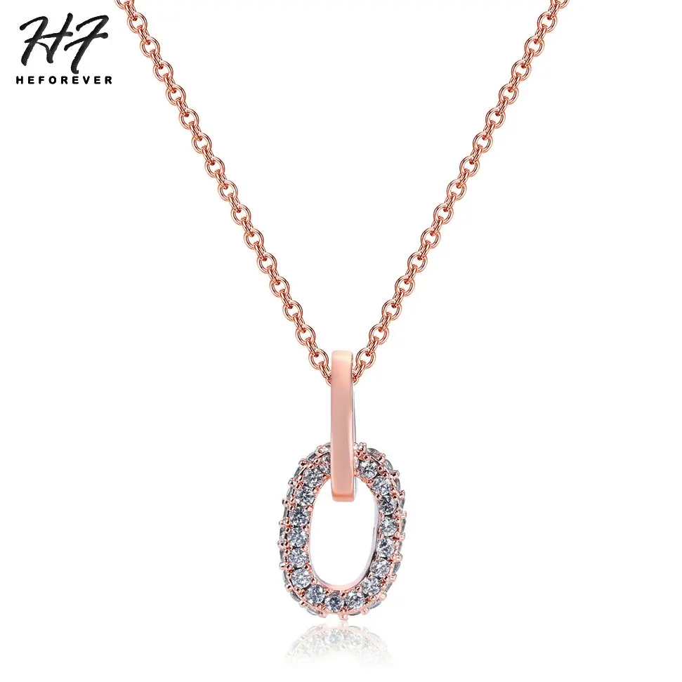 Top Quality Double Rounds Necklace for Women Sliver Color Fashion Jewelry Nickel Free Pendant Austria Crystal N131 N133