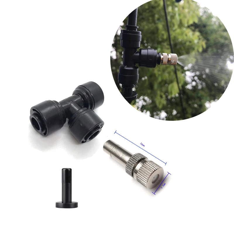 

HEMAN Low Pressure Misting Cooling System Atomizing Nozzles Kit Slip lock Quick Connectors Humidify Watering Landscaping Sprayer