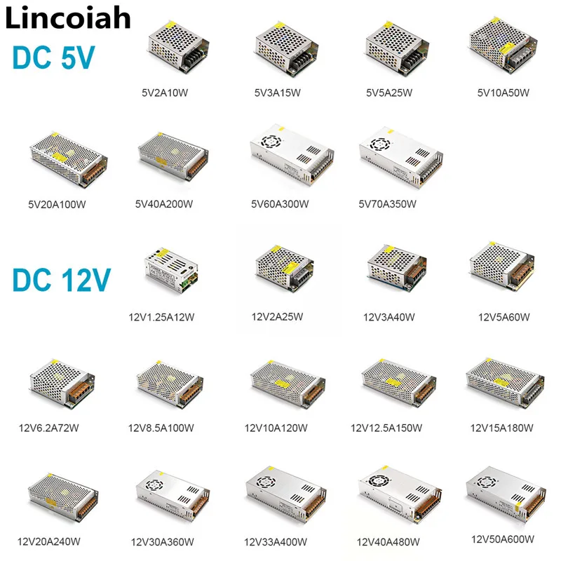 12V Transformers Power Supply Adapter DC Current AC 110V 220V Converter 12 V 2A 3A 5A 10A 15A 30A For Linear Actuator Led Strip