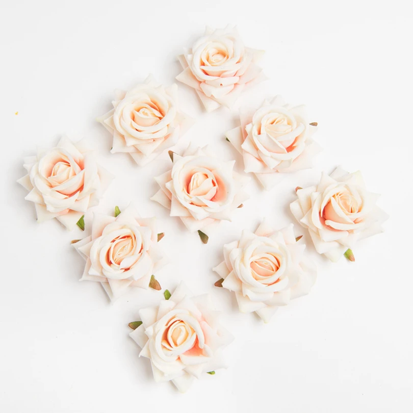 100 Stück künstliche Blumen, Hochzeitsdekoration, Valentinstagskränze, Seidenrosen, Kopf, Großhandel, Brautaccessoires, Ausverkauf, Heimdekoration