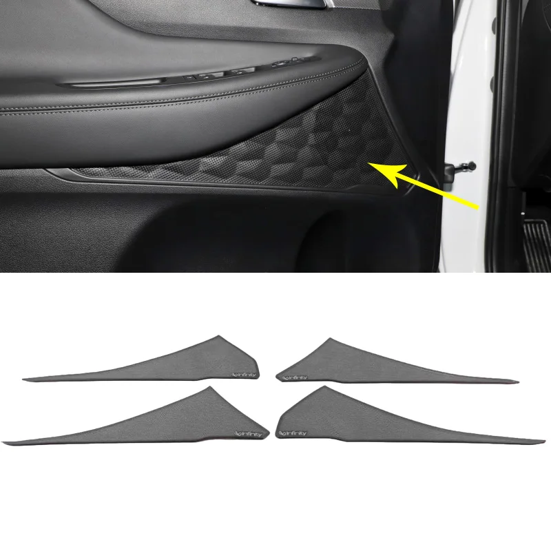 For Hyundai Santa Fe 2019 2020 Carbon Fiber Window Lift Switch Button Cover Trims Door Armrest Panel Frame Interior Accessories