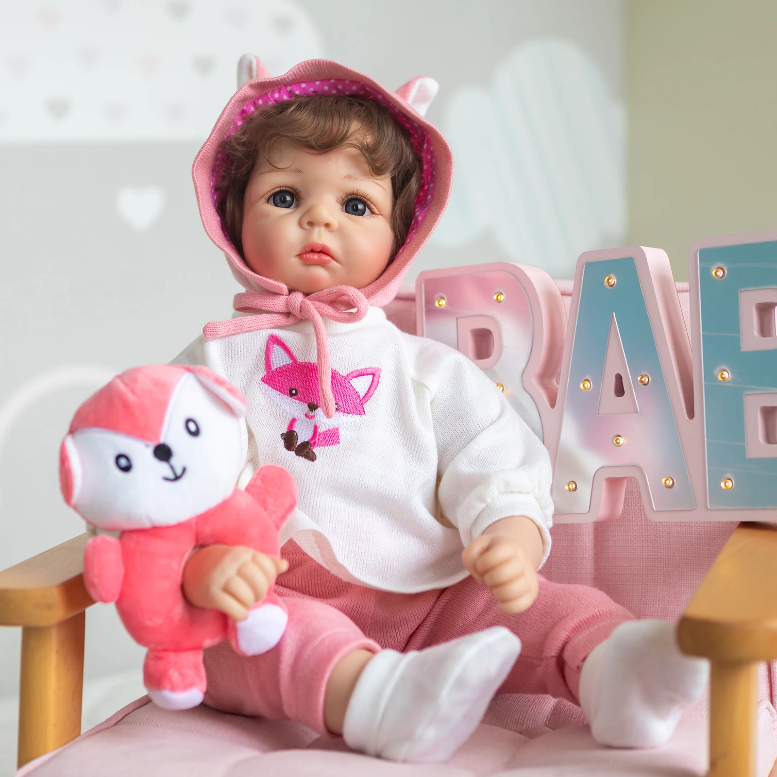 NPK 22inch Reborn Baby Girl Doll - Princess Newborn Size Daphne Lifelike Soft Touch Sweet Face Birthday Gift for Girls