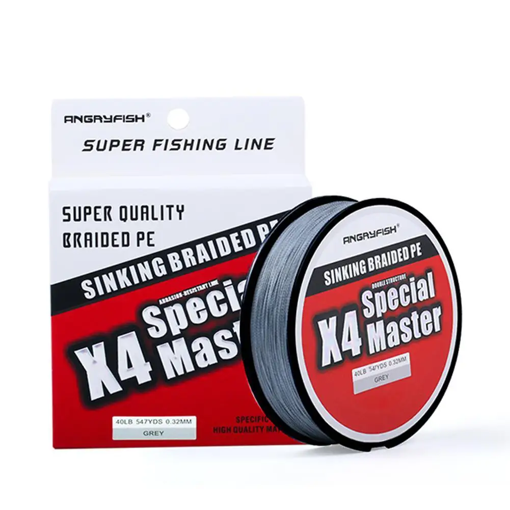 

New Angryfish Fishing Line 500M Fast Sinking Braided Line Double Structre Smooth Strong Tension 4 Braided Line 10-60LB