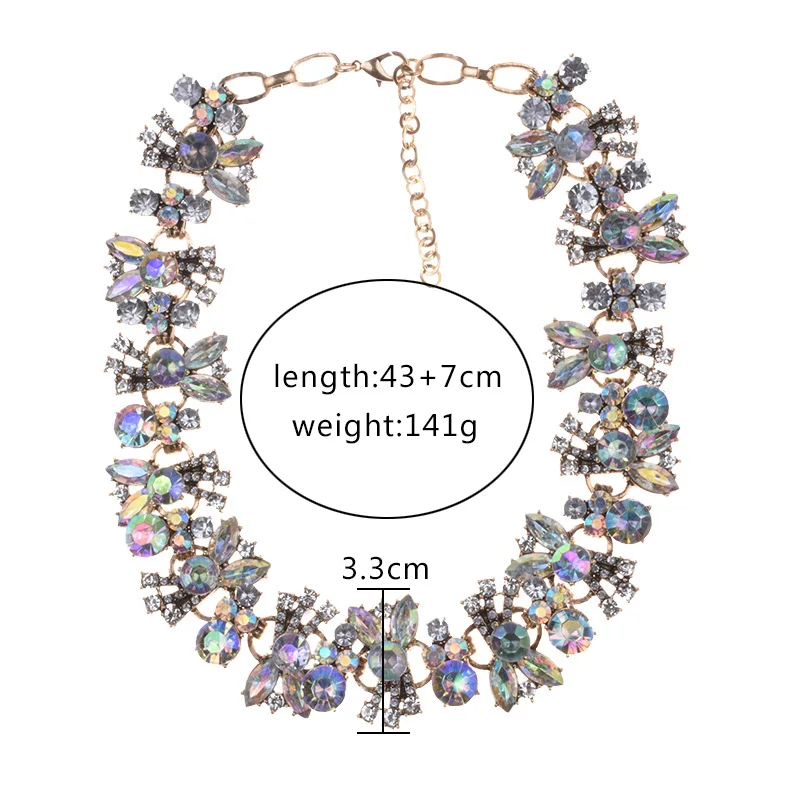 2024 New Trendy Crystal Statement Large Collar Chokers Necklaces For Women Bohemian Ethnic Necklace Female Wedding Jewelry