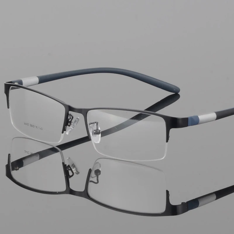 Half Rim Alloy Front Rim Flexible Plastic TR-90 Temple Legs Optical Eyeglasses Frame for Men and Women Eyewear 2442