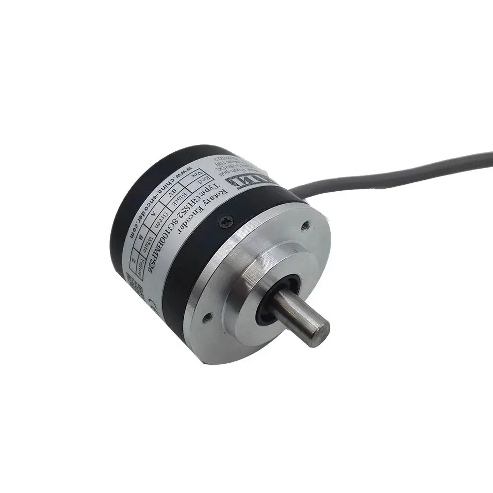 China Manufacturer Speed Measure Incremental 10mm Solid Shaft Encoder GHS52 Series 1200ppr optical Sensor Rotary Shaft Encoder