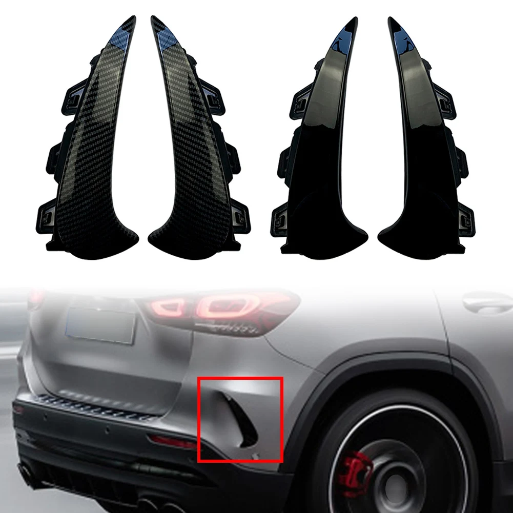 Pair Car Rear Bumper Splitter Spoiler Canard Air Vent Trim For Mercedes Benz GLA35  GLA-Class GLA200 GLA260 H247 2020 2021