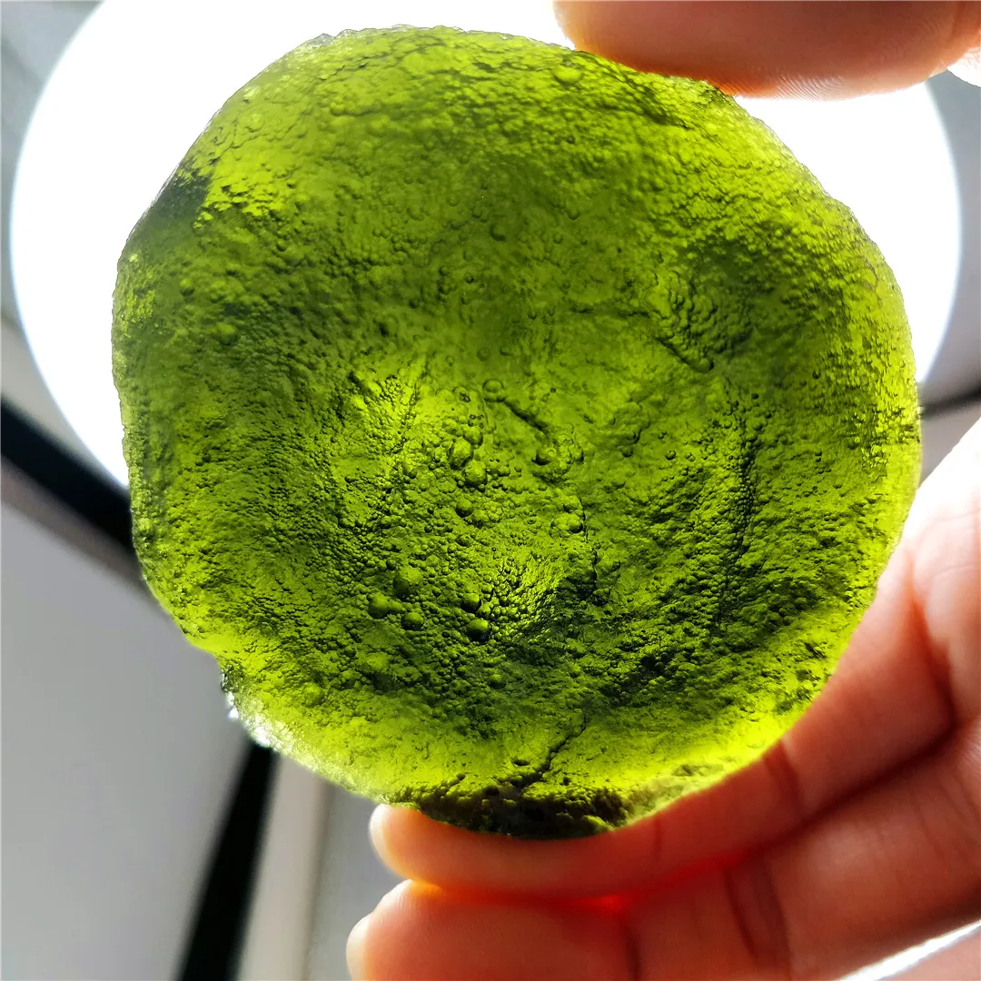 Natural Rare Raw Green Moldavite Crystal The Czech Meteorite Energy Stone Original Gemstone  Collection Counteract Evil Force