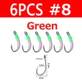 6 piezas tamaño 8 verde