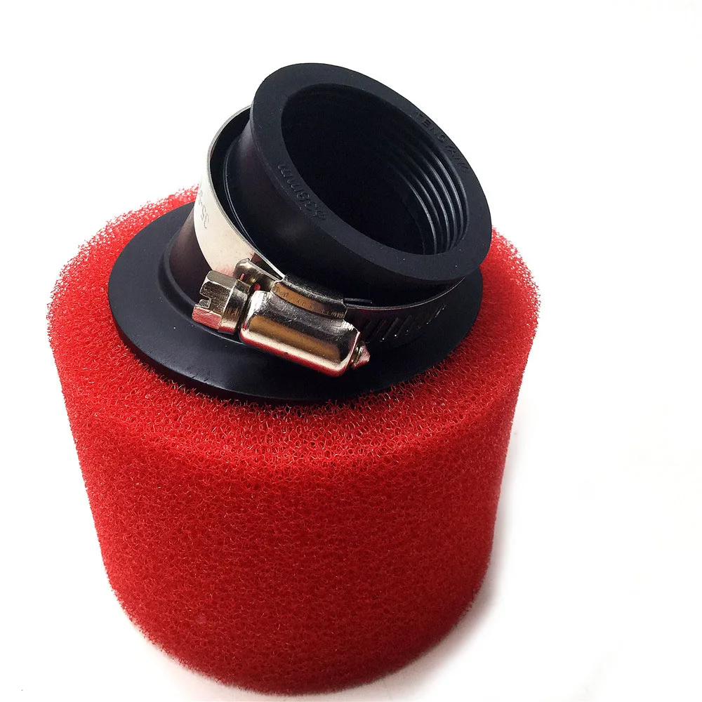 32mm 35mm 38mm 42mm 45mm 48mm Bend Elbow Neck Foam Air Filter Sponge Cleaner Moped Scooter Dirt Pit Bike Motorcycle RED Kayo BSE