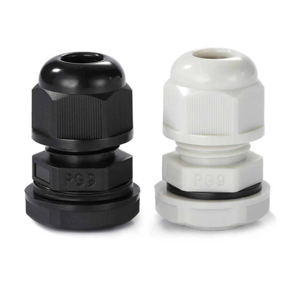 10-pecas-cabo-pg9-conector-a-prova-d'agua-cabo-de-nylon-plastico-cabeca-fixa