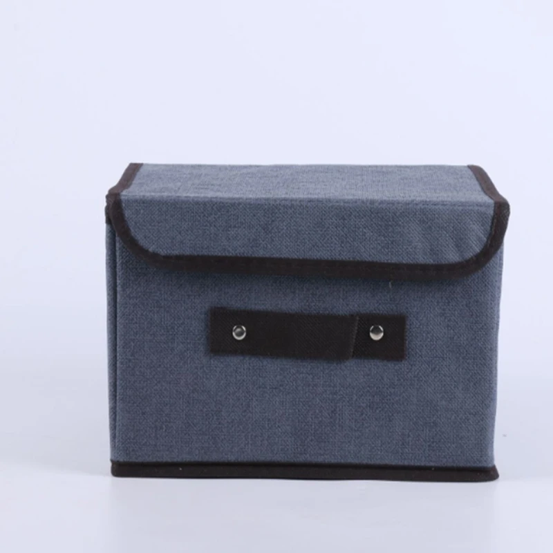 2Pcs Big and small Storage Box Foldable Linen Cloth Storage Box