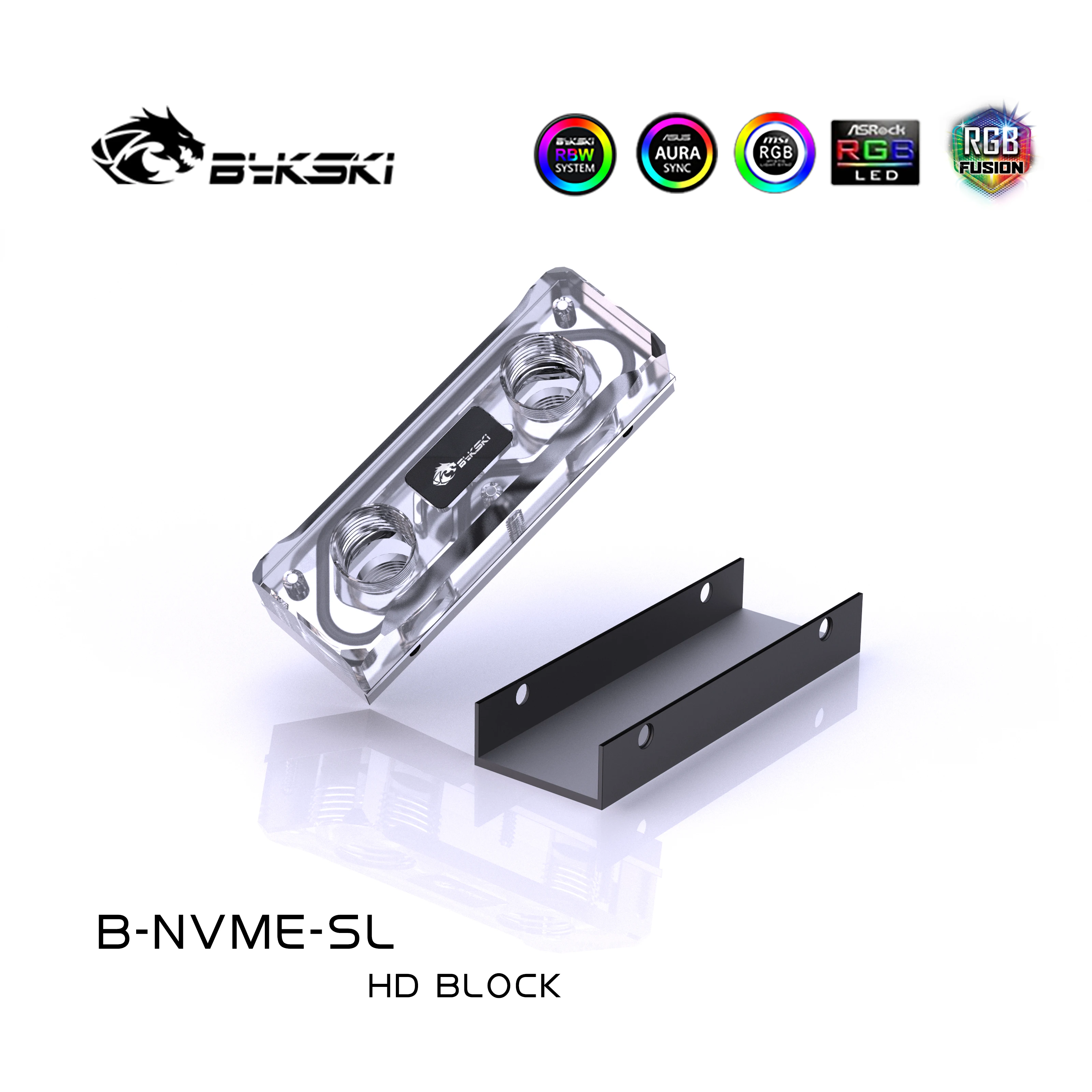 Bykski B-NVME-SL M.2 Ssd Full Acrylic Tản Nhiệt Nước Sử Dụng Cho Ổ Cứng Thể Rắn Cứng Mát Tản Nhiệt