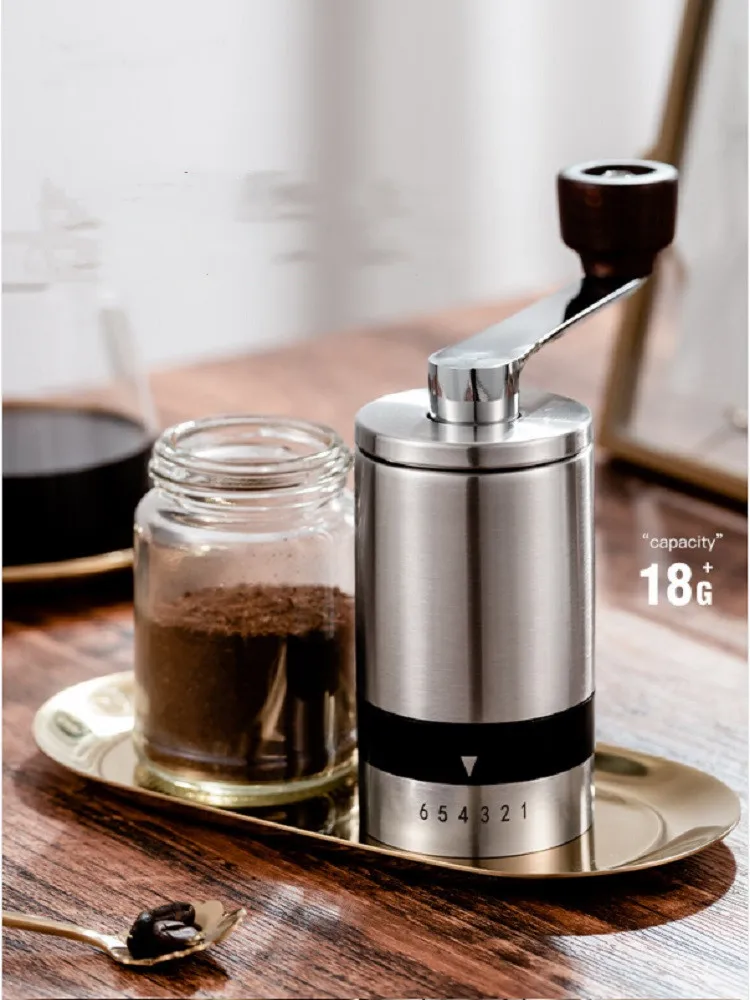Портативная ручная кофемолка, бытовая, из нержавеющей стали, маленькая мельница