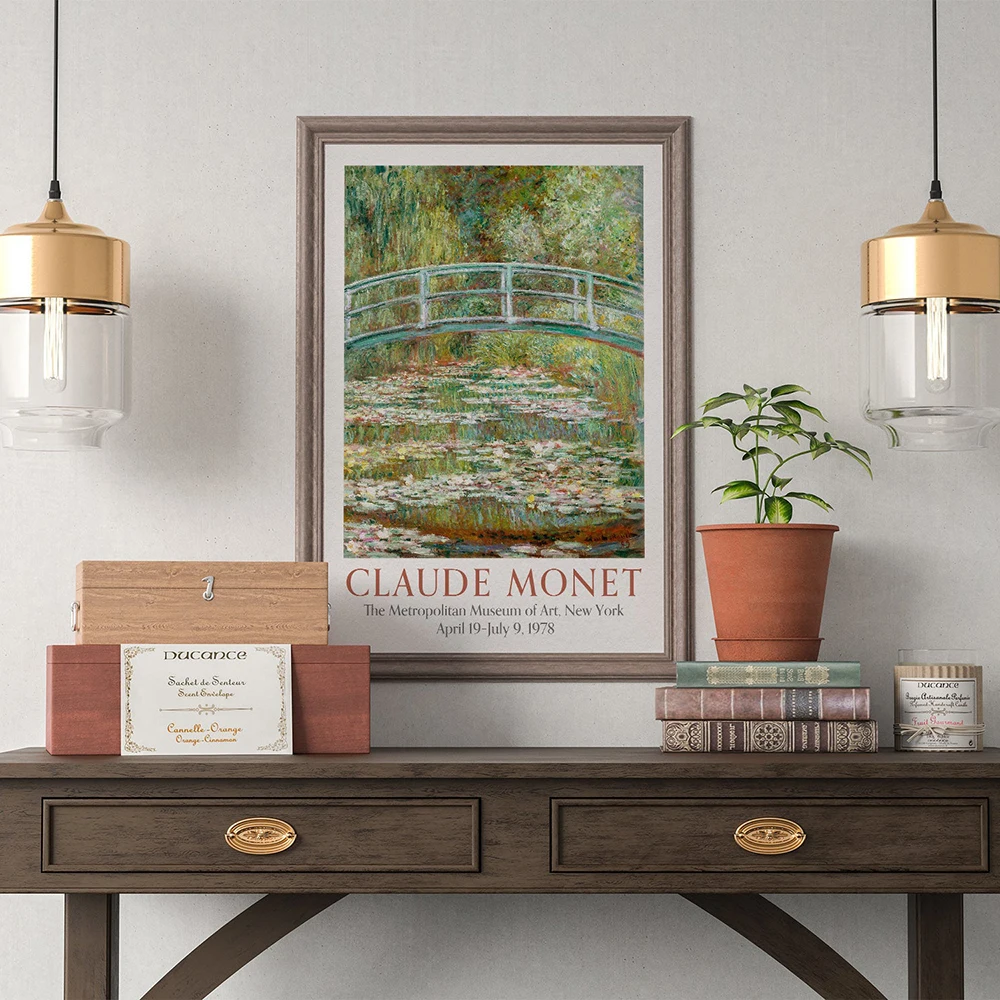 Monet Exhibition Poster Claude Monet The Artist's Garden at Vétheuil Landscape Museum Wall Pictures Living Room Home Wall Decor