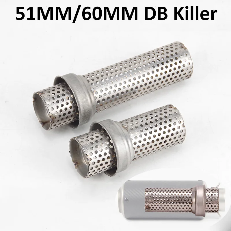 51mm 60mm Universal DB Killer Catalyst Slip On Motorcycle Silencer Noise Sound Exhaust Moto Escape Muffler