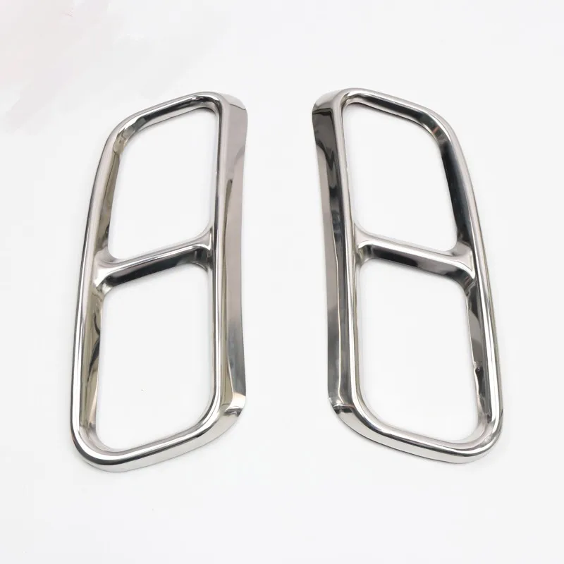 2 upgrade 4 holes Stainless steel For AUDI Q7 2016-19 4M Car Rear Exhaust Tail Pipe Cover Trim Muffler High Quality Accessories
