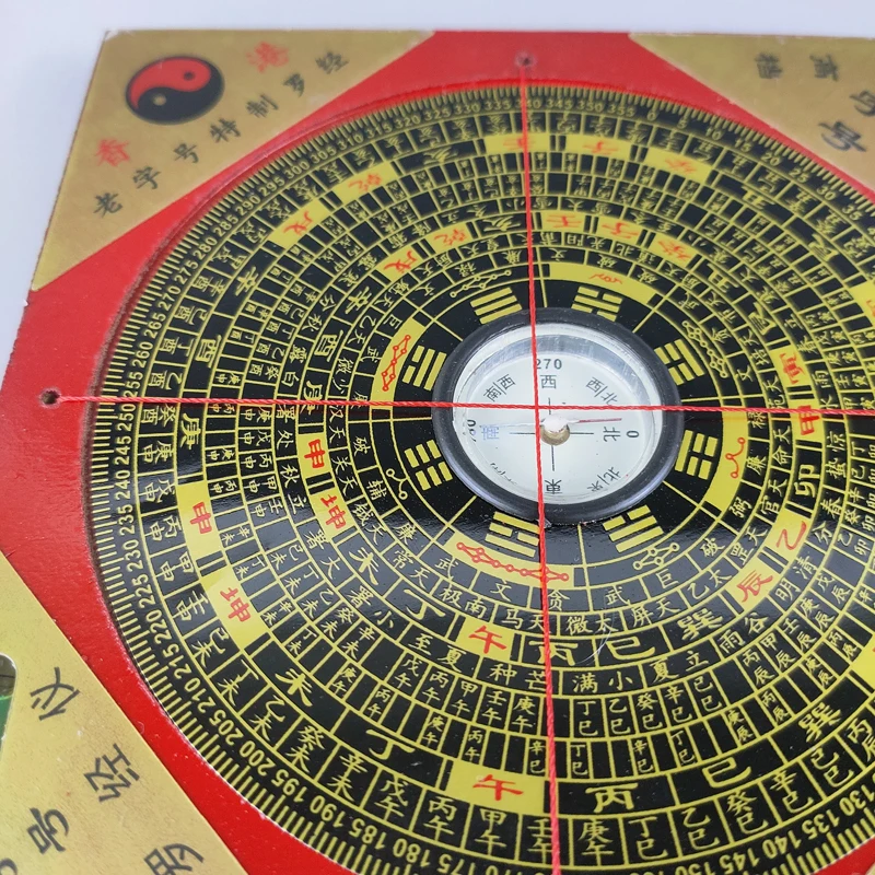 Elaborate Interesting Chinese Old-style Craft Collectible Home Decoration Gift Square Wooden Feng Shui Compass