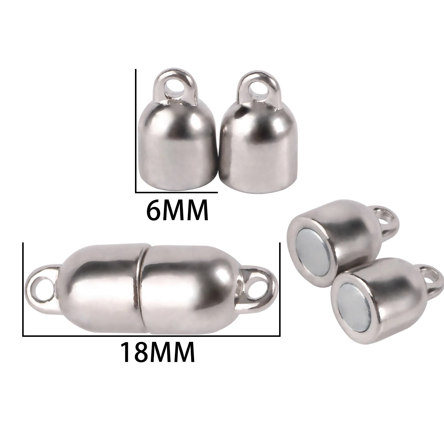 Stainless Steel Strong Magnetic Clasps For Leather Cord Bracelets Connectors for DIY Jewelry Making For Beginner Necklace