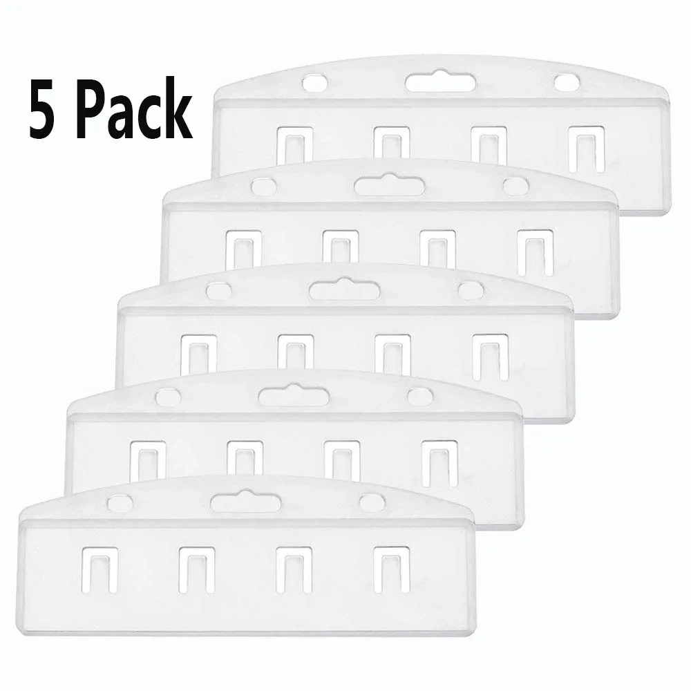 XRHYY-Paquete de 5 tarjetas horizontales de media tarjeta, soporte para tarjetas de identificación, plástico de policarbonato rígido esmerilado,