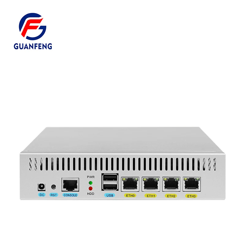 Roteador macio fanless pfsense n2600 cpu 4 gigabit lan mini pc firewall servidor usado vpn roteamento computador jogos centos linuxs win10