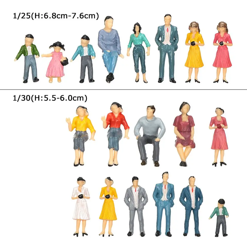 Figurines Miniatures 1:75 – Lot De 50/100 Pièces, 25 Mm, Blanches Pour Maquettes Et Dioramas