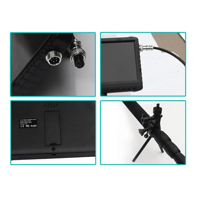 Handheld Dual Camera Car Bottom Detector Endoscope 1080P 6 Led 7 Inch Lcd Industrial Endoscope For Auto Repair Tools