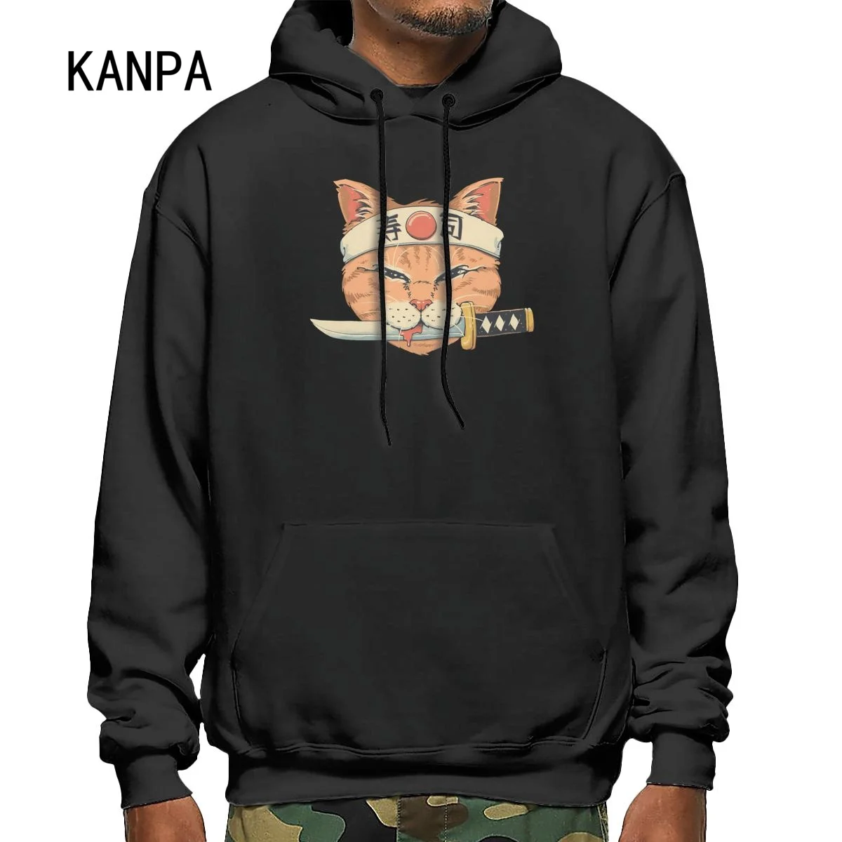 

Samurai Cat With Fish Tattoo Print Hoodie Men Women Big Size O-Neck Sweatshirt Kawaii Harajukua Streetwear Fleece Pullovers Tops