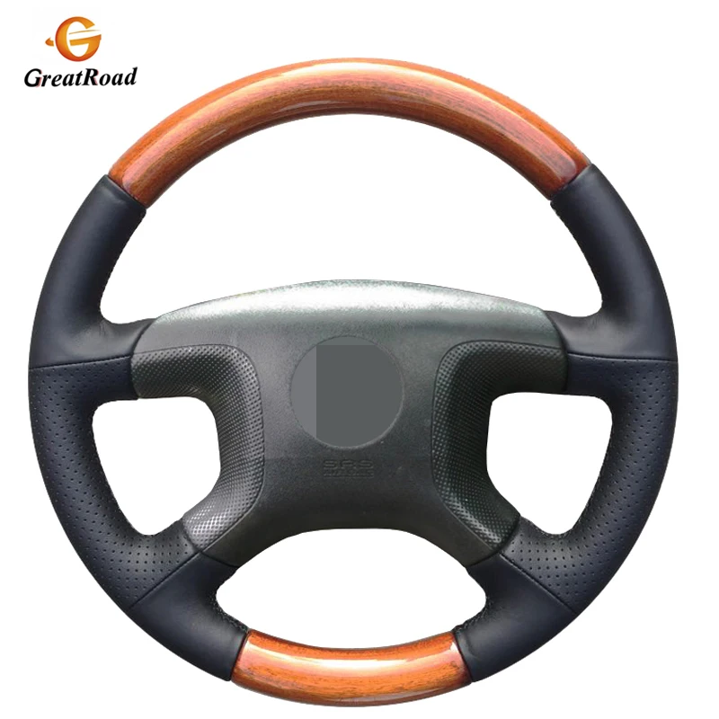 BlackPU Artificial Leather DIY Car Steering Wheel Cover for Mitsubishi Pajero 2004 2005 2006 2007 2008 2009 2010