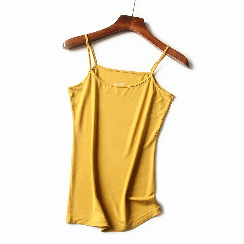 Sanderala Sexy Women Cellulose Fiber Camisole Plus Size M-XXL Solid Female Slim Soft Tanks Tops Clothes Thermal Underwear