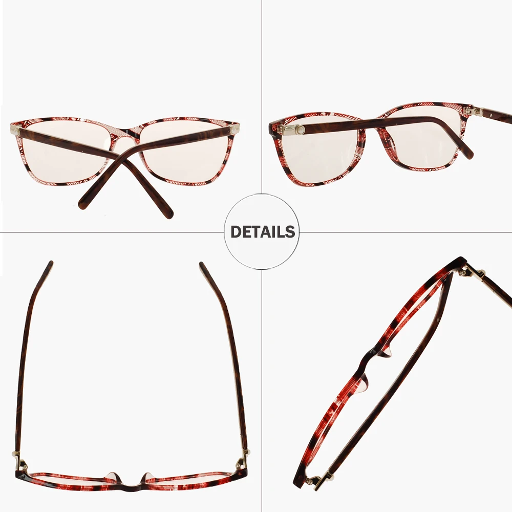 Classic Colorful Acetate Frame Bead Design Spectacle Frame Myopia Prescription Glasses Women Eyewear