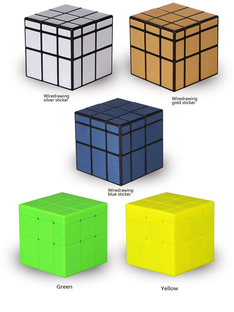 QIYI Spiegelwürfel 3x3x3 Magic Speed Cube Silber Gold Aufkleber Professionelle Puzzle Würfel Spielzeug für Kinder Spiegelblöcke 3x3 Würfel – Detail 4