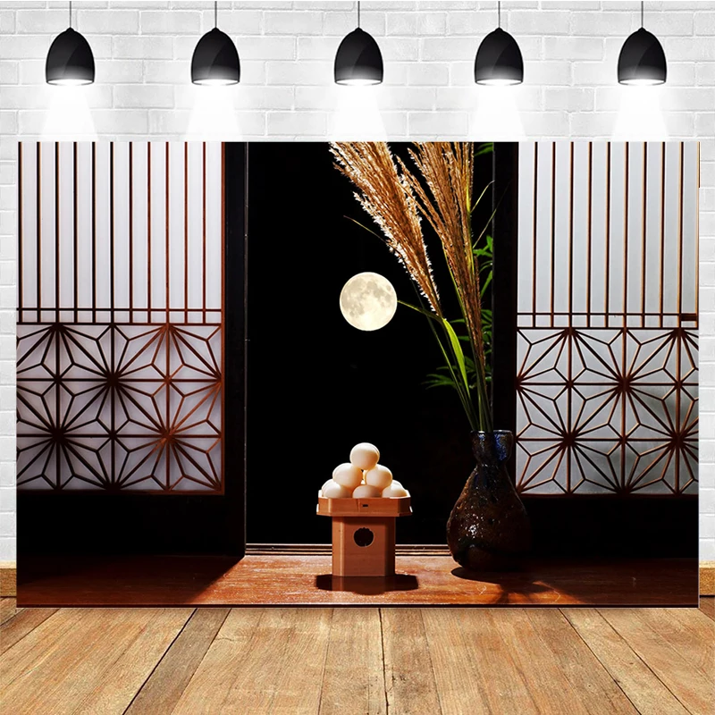 

Mocsicka Natural Landscape Photography Background Night Moon Reed Decoration Photo Punch Backdrop Studio