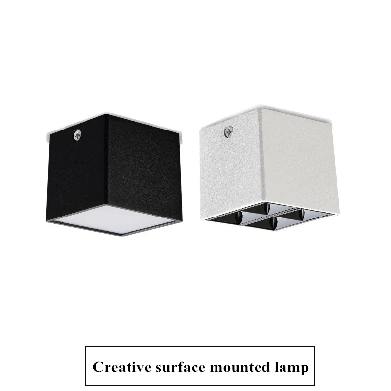LED7W 10W Surface Mounted Ceiling Light Ac85-260V Square Creative Mini Background for Home Wall Hotel 1PCS