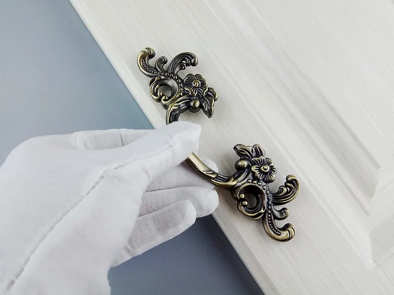 Antique Bronze Flower Handle For Furniture Hardware Kitchen Cabinets Handle Door Drawer Knob Wardrobe Cupboard Dresser Pulls